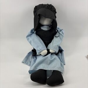 Vintage 29" AMISH WOMAN GIRL NO FACE RAG Doll Handmade Ohio Amish Country